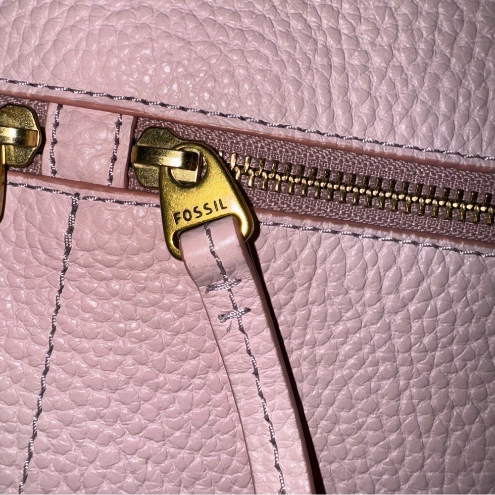 FOSSIL Elise Large Crossbody in Dusty Rose Pebbled Leather LIKE NEW - Picture 6 of 14